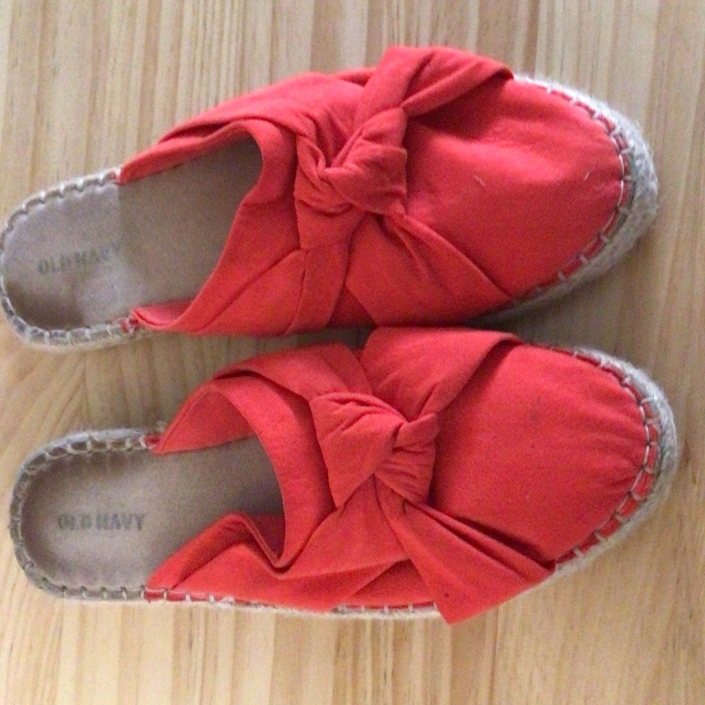 Old Navy Red Espadrille Mules